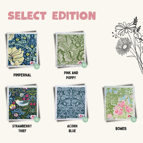 Select Edition Spültücher mit floralen William Morris Mustern, Grünschloss, lokal kaufen