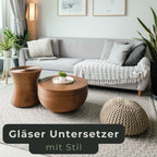 Skandinavischer Wohnstil schlichte Wohnung mit schicken Gläser Untersetzern