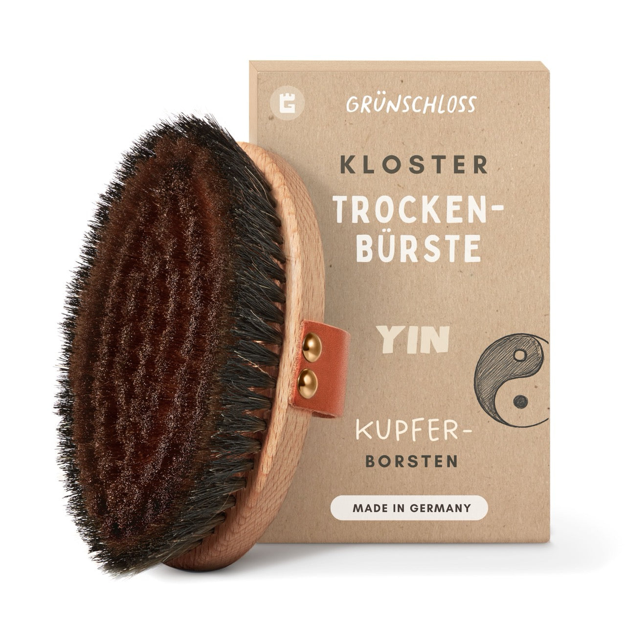 Trockenbürste Körper mit Kupfer (YIN) Energie- & Kupferbürste