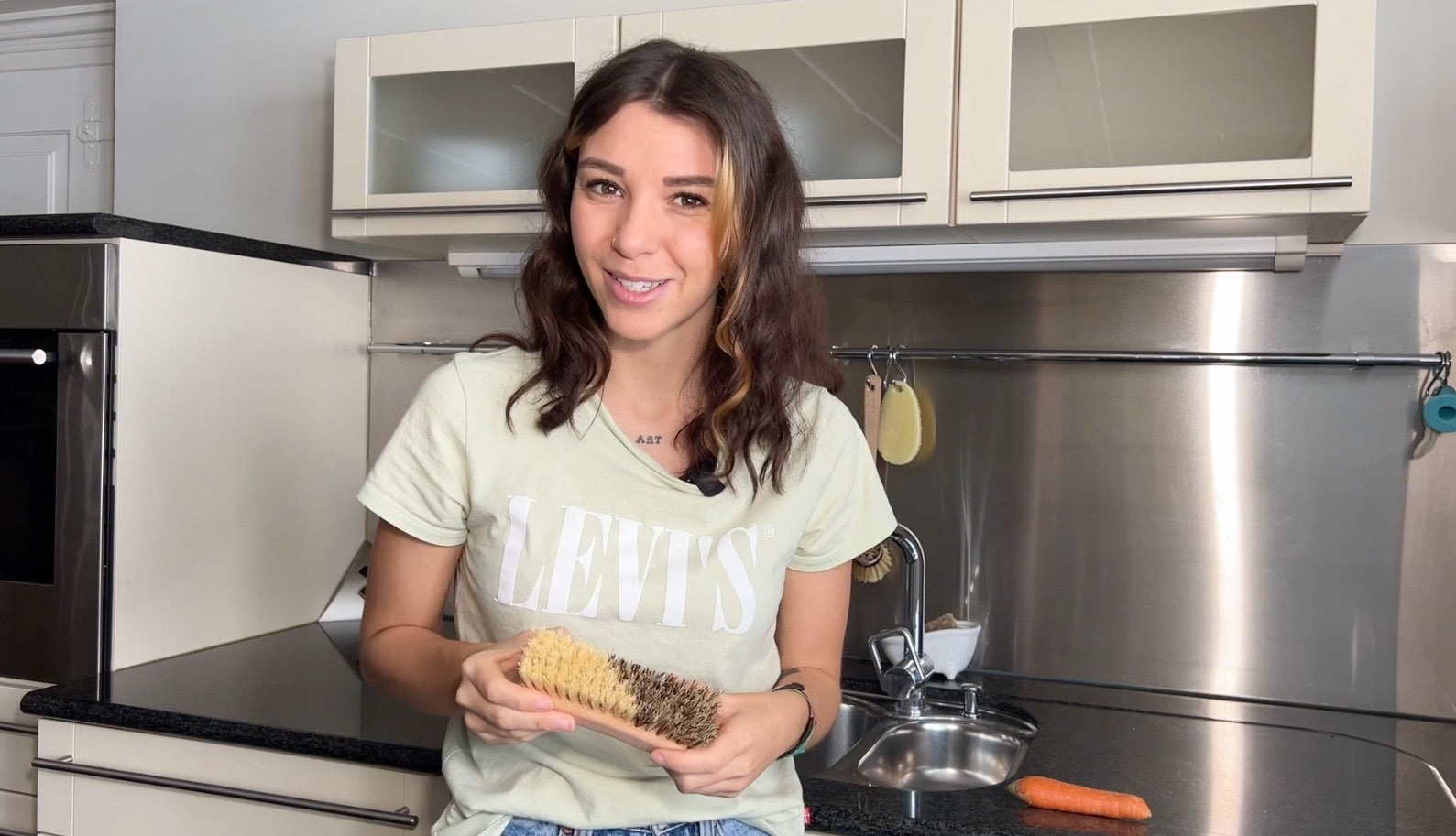 Gemüsebürste Holz mit Naturborsten
